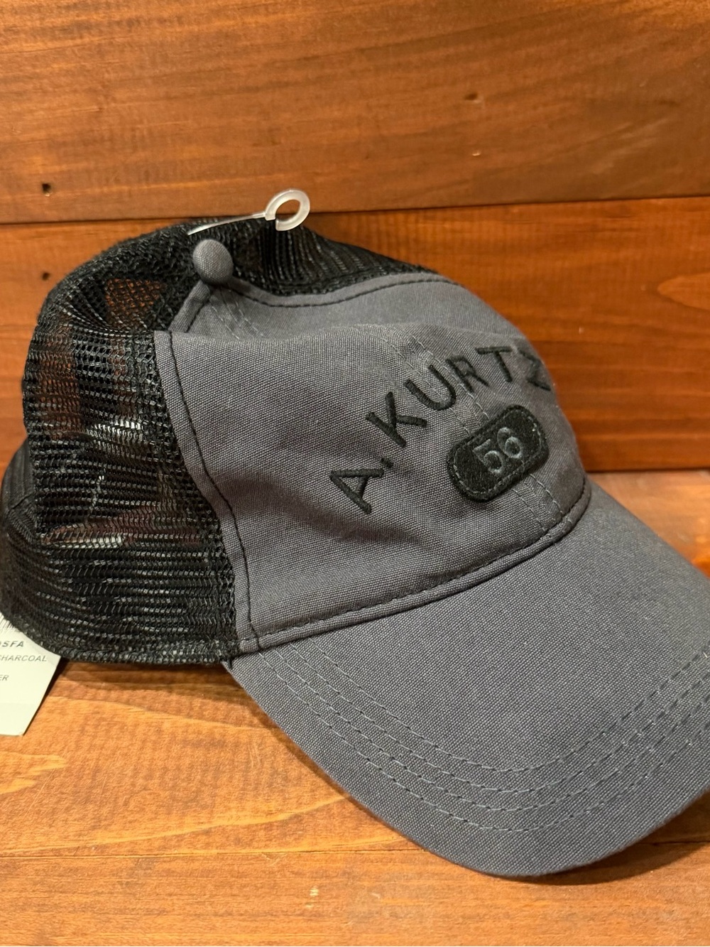 A. Kurtz AK396 Charcoal Gray Black Mesh Trucker SnapBack Baseball Cap Hat OSFA